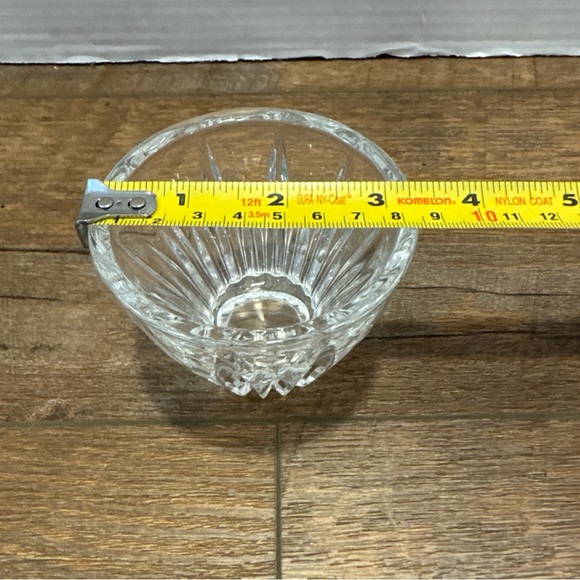 Clear Glass Candle Votive Holder Or Candy Dish Linear Pattern - Picture 6 of 7